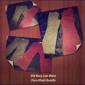 Burgundy and Olive Bootcut Khaki Bundle